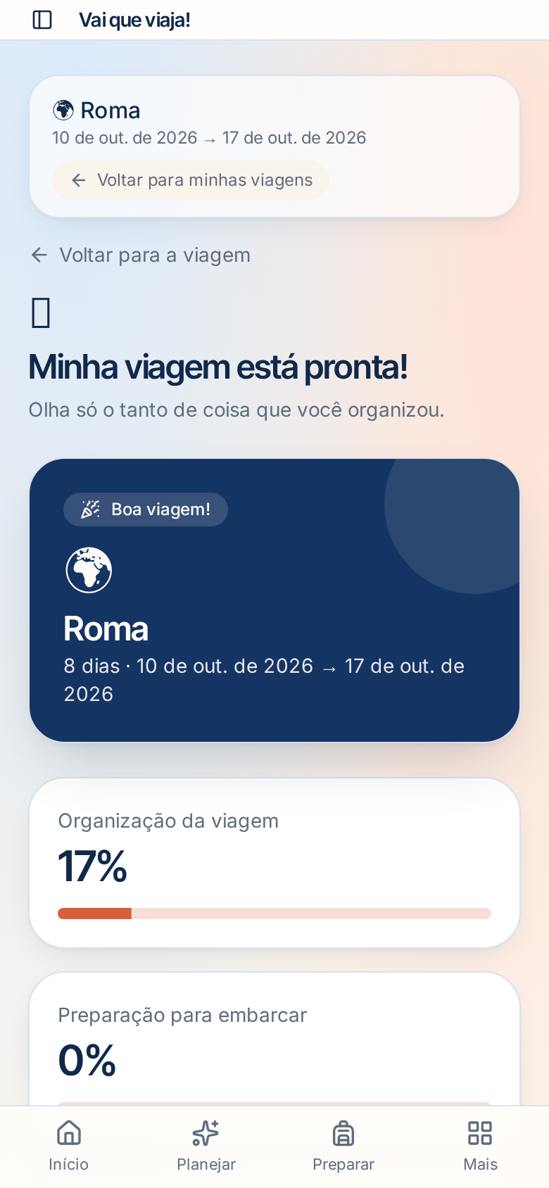 Página interna do Guia Visual com roteiro e reservas